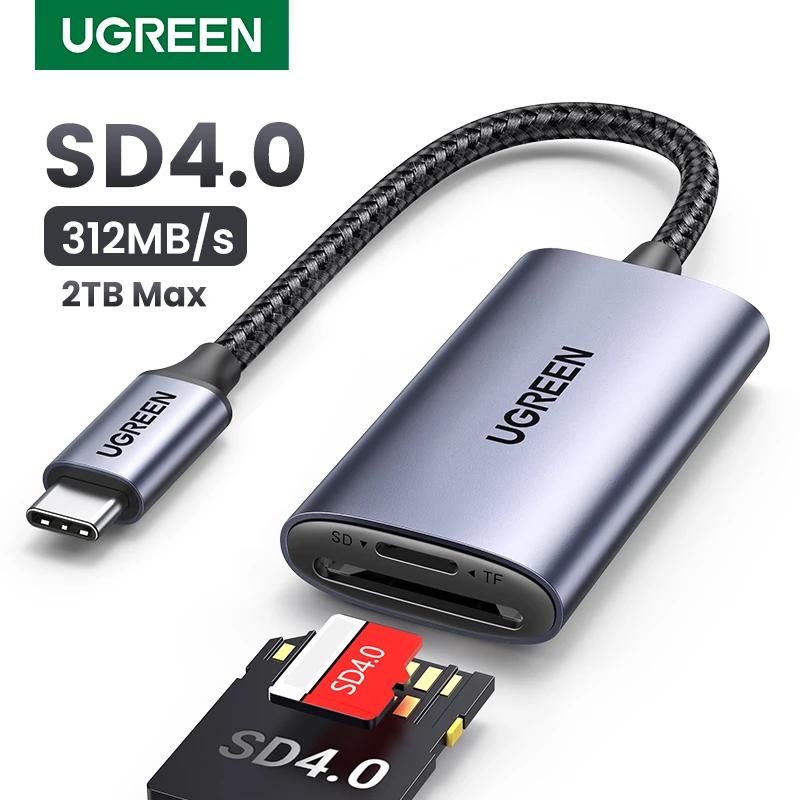 UGREEN USB-C SD ũSD TF ޸ ī , Ʈ, ޴, ƺ, , OS, ī , SD4.0, 312 MB/s
